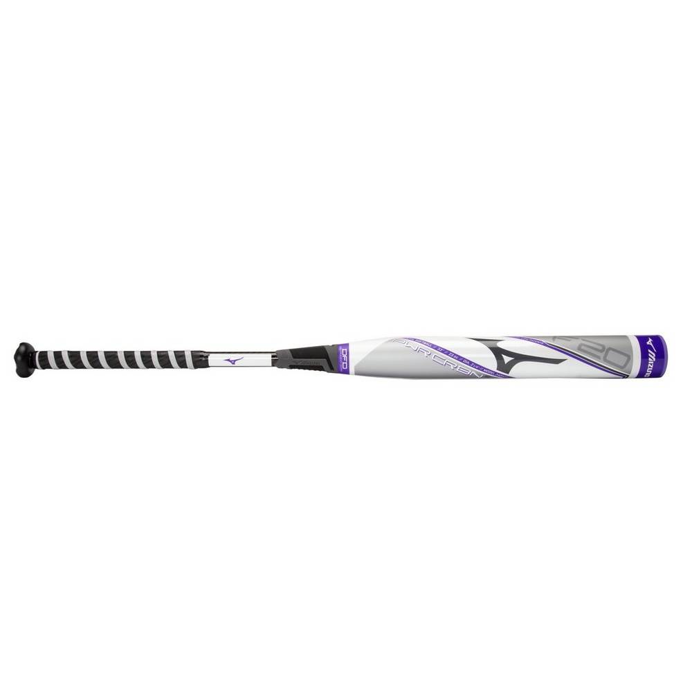 Mizuno F20-PWR CRBN - Fastpitch (-10) - Bayan Beysbol Sopası - Beyaz/Mor Türkiye (ZAITMH-479)